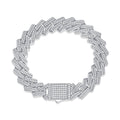 "14mm Keel Moissanite Cuban Link Bracelet | Solid 925 Silver" - AUREA VIII
