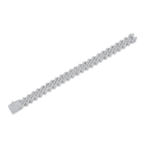 "14mm Keel Moissanite Cuban Link Bracelet | Solid 925 Silver" - AUREA VIII