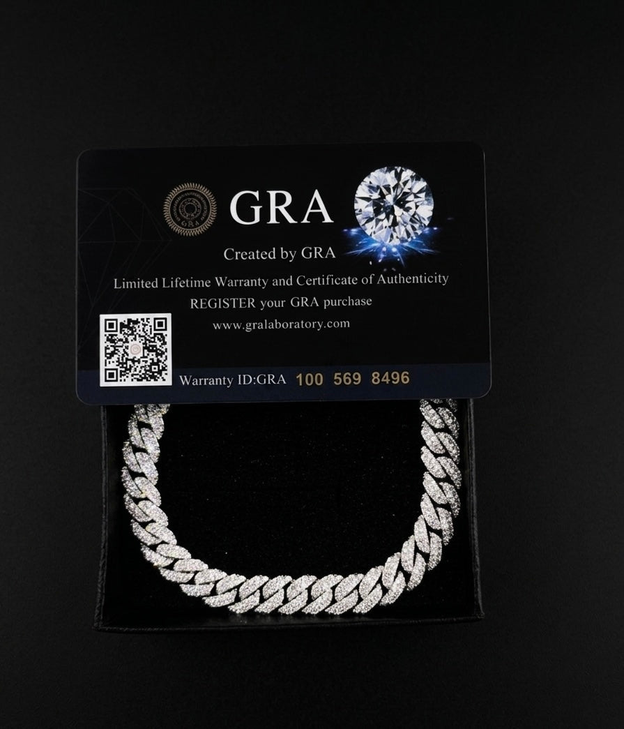 18K Gold Plated 925 Silver Moissanite Cuban Link Chain - AUREA VIII