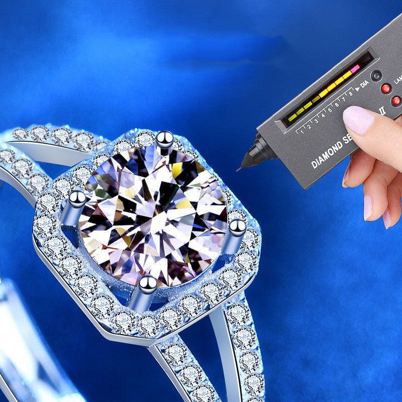 1CT Moissanite Square Halo Ring (Solid 925 Sterling Silver)⁠ - AUREA VIII