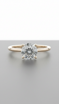 Anillo solitario de moissanita en plata 925
