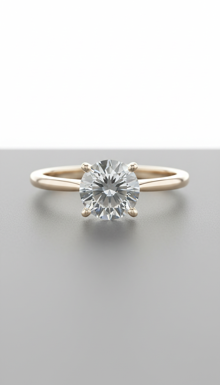 Anillo solitario de moissanita en plata 925