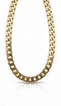 Collar cadena tipo curb bañado en oro