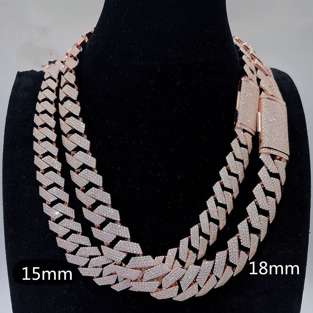 Heavy Moissanite Cuban Link Chain | Solid 925 Silver" - AUREA VIII