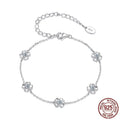 Simple S925 Sterling Silver Clover Moissanite Bracelet - AUREA VIII