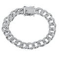 Sterling Silver Moissanite Cuban Link Chain Bracelet Full Diamond - AUREA VIII