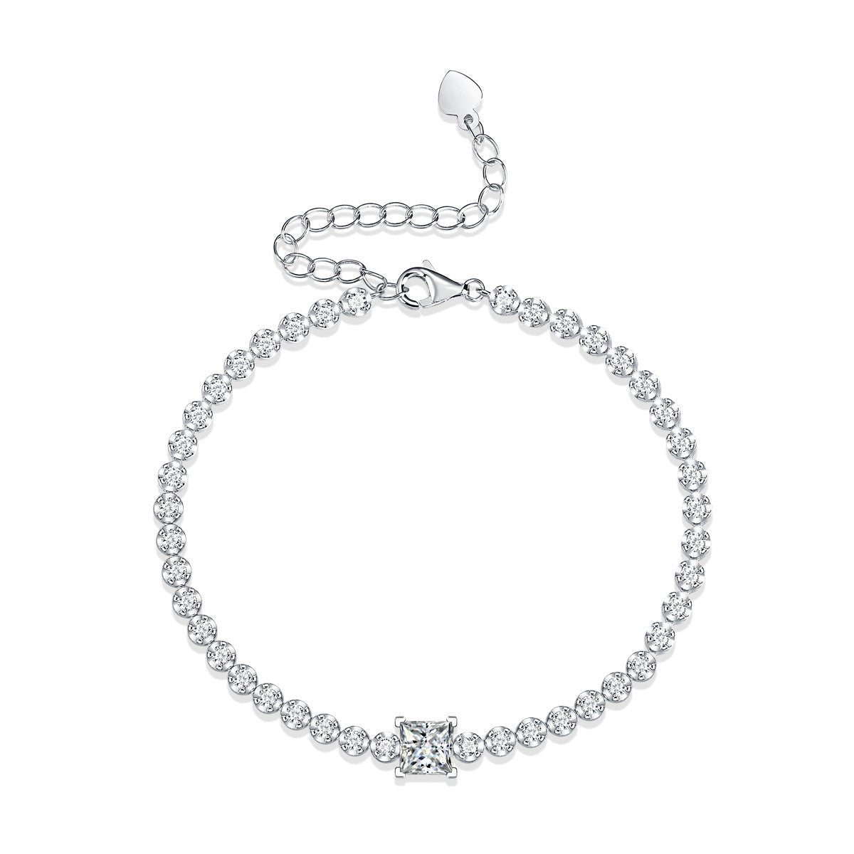 The Eternal Cube 1CT Moissanite Bracelet - S925 Sterling Silver" - AUREA VIII