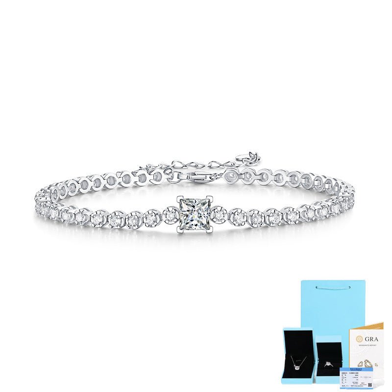 The Eternal Cube 1CT Moissanite Bracelet - S925 Sterling Silver" - AUREA VIII