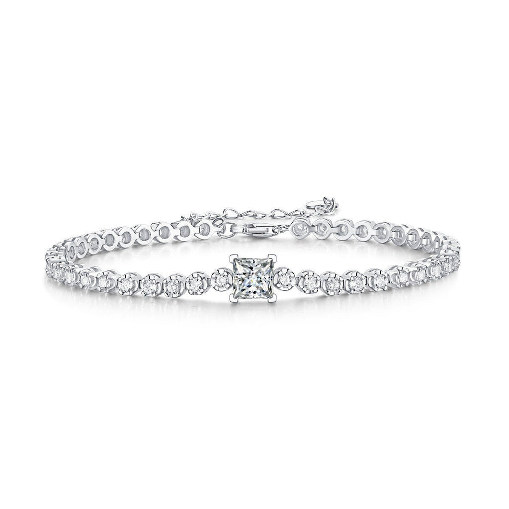 The Eternal Cube 1CT Moissanite Bracelet - S925 Sterling Silver" - AUREA VIII
